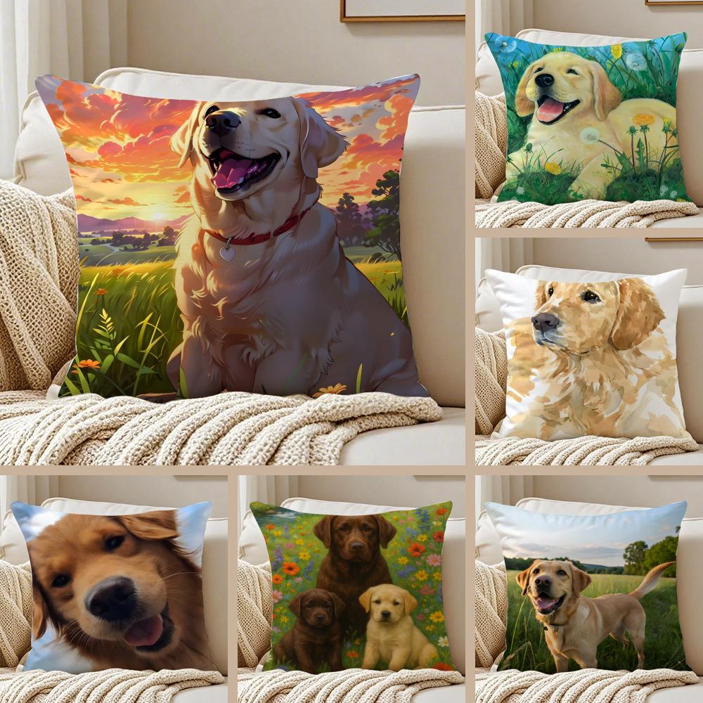 Labrador Retriever Pillow Friendly Dog Plush Cushion Cushion Cover Pillowcase Antidustmite living Room Sofa Decor Cushion Room