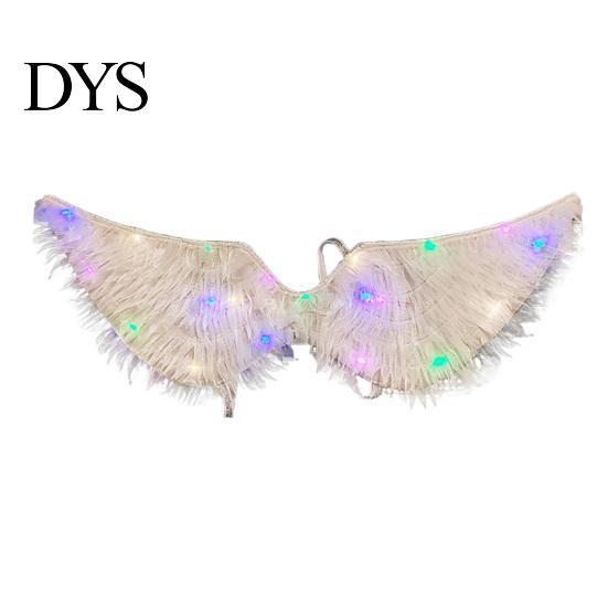 LED Costume Accessories Light-Up Angle Wing, Glowing Feather Wing for Kids Girls, Wings with Lights Fairy Props Christmas Halloween Stage Performance