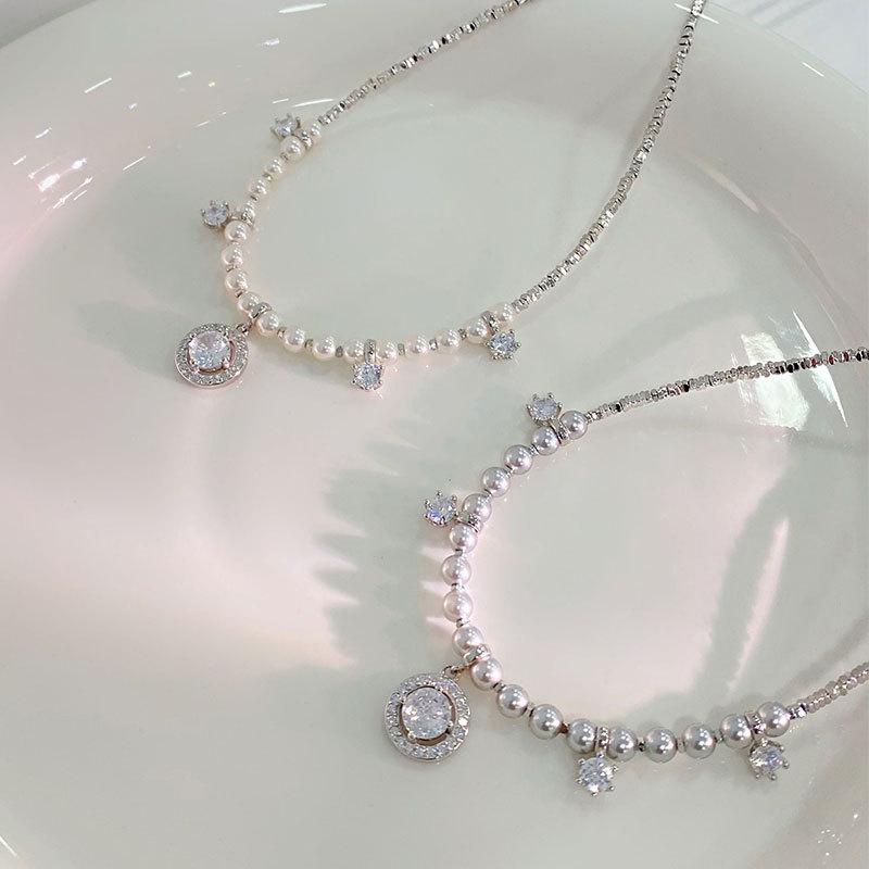 Gorgeous Round Pearl Necklace for Women, Light Luxury, High-end, Exquisite Princess Style Collarbone Chain