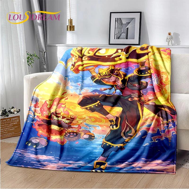 New Genshin Impact Character Solo Cartoon Game Soft Blanket,Soft Throw Blanket for Home Bedroom Bed Sofa Picnic Child Gift