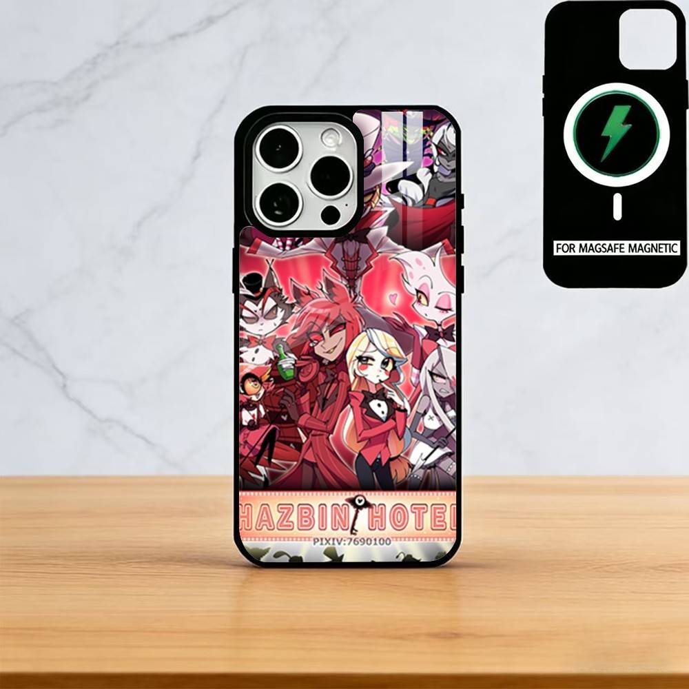 H-Hazbin H-Hotel Phone Case For iPhone17,16,15,14,13,12,11 Plus,Pro Magnetic For Magsafe Wireless Charging