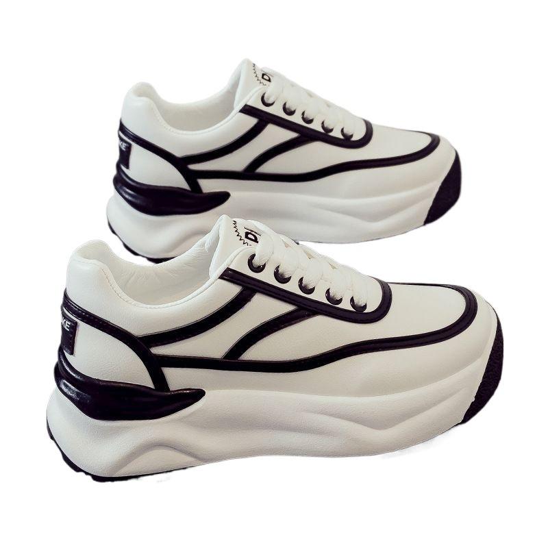 Women's shoes sports casual dad shoes 2025 spring and autumn white shoes platform soles students casual small people are not versatile