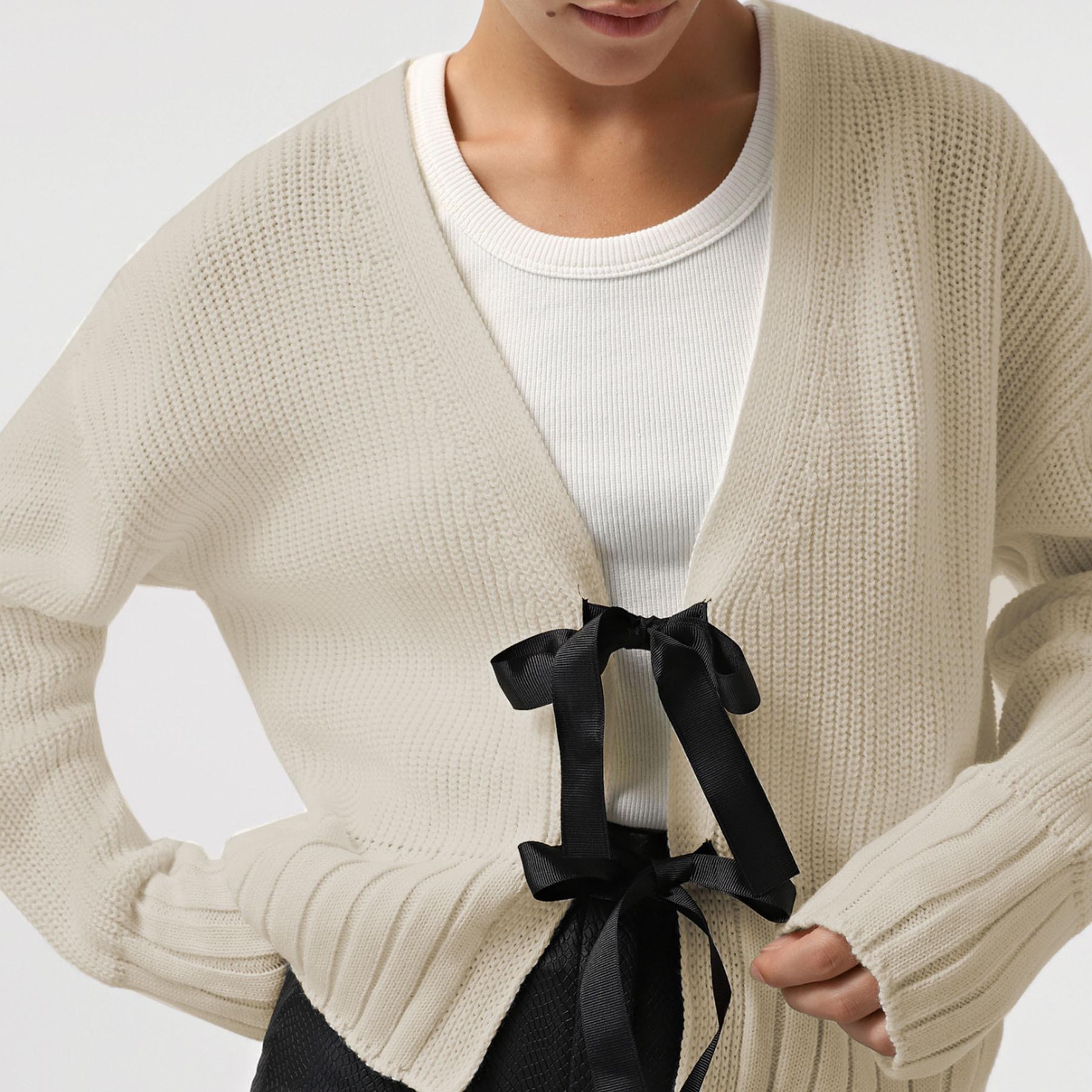 

2024 Autumn/Winter Hot-Selling Women s French Bow Cardigan Medium абрикосовий