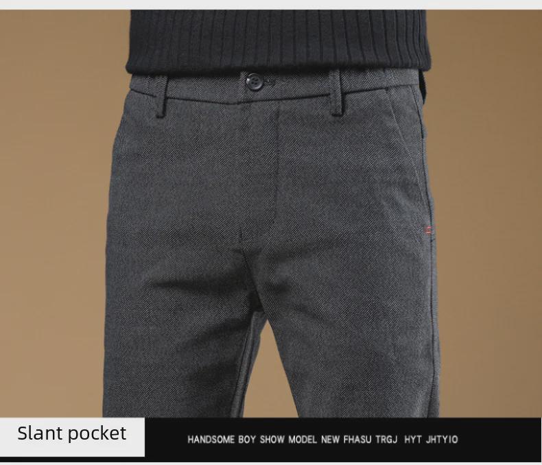 Men's Slim Fit Business Casual Pants - Soft, Elastic, Anti-Pilling, Breathable, Straight-Leg for Spring & Autumn