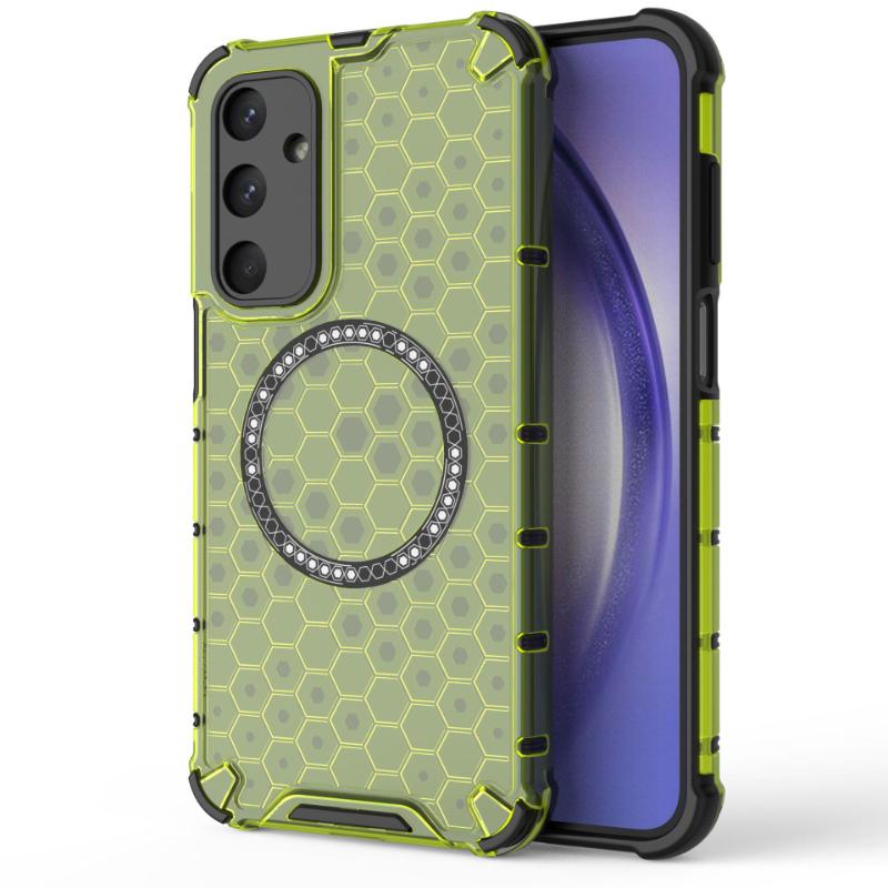 For Samsung Galaxy M35 Magnetic Ring Back Cover Phone Case Magsafe Ring Wireless Charge Lens Protect Shockproof Coupe Cases