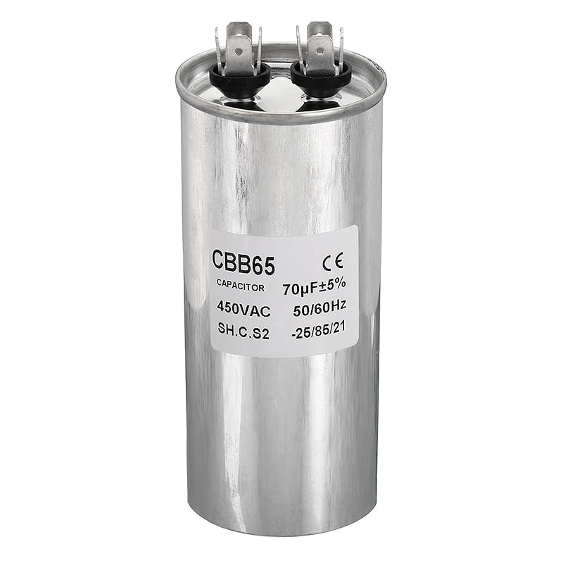 PATIKIL 8uF 8MDF 450VAC Fan Start Capacitor, CBB65 Circular Run Capacitor for Air Conditioner Cool Heat Pump Condenser Straight