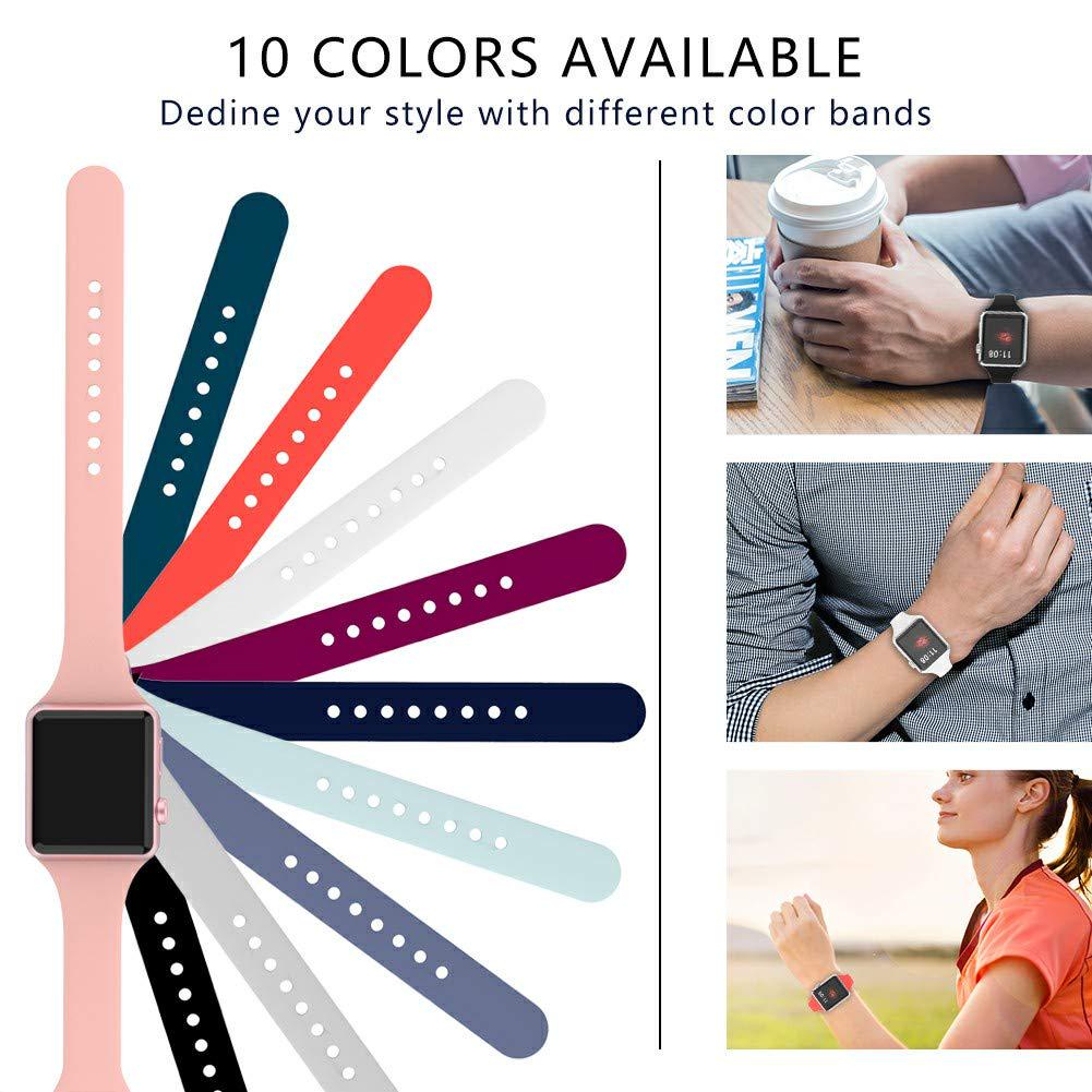 Soft Slim Silicone Sports Band for Apple Watch 5 4 3 2 1 38MM 42MM Bands Rubber Watchband Strap for Iwatch Series 5 4 40mm 44mm