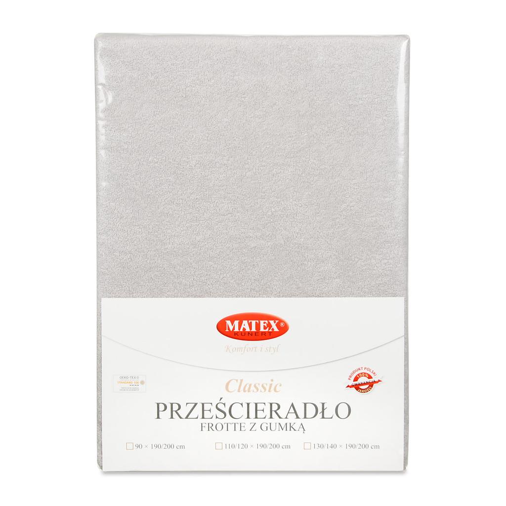 Terry Fitted Sheet 130/140x190/200 Classic Gray