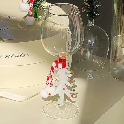 360ml Ins Christmas Tree Cocktail Whisky Champagne Glass Heat Resistant Coffee Milk Cocoa Cup Home Xmas Party Beverage Drinkware