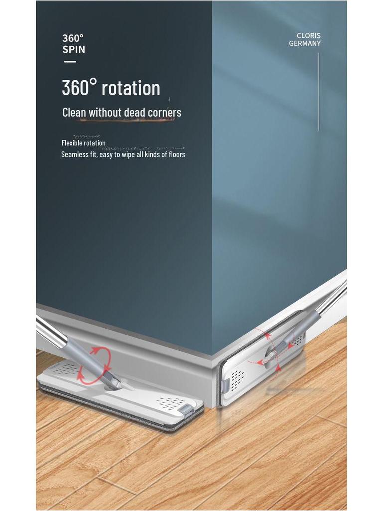2024 Håndfri Flatmopp: Ny stil, lettvasket skrapemopp for uanstrengt hjemmereinighet