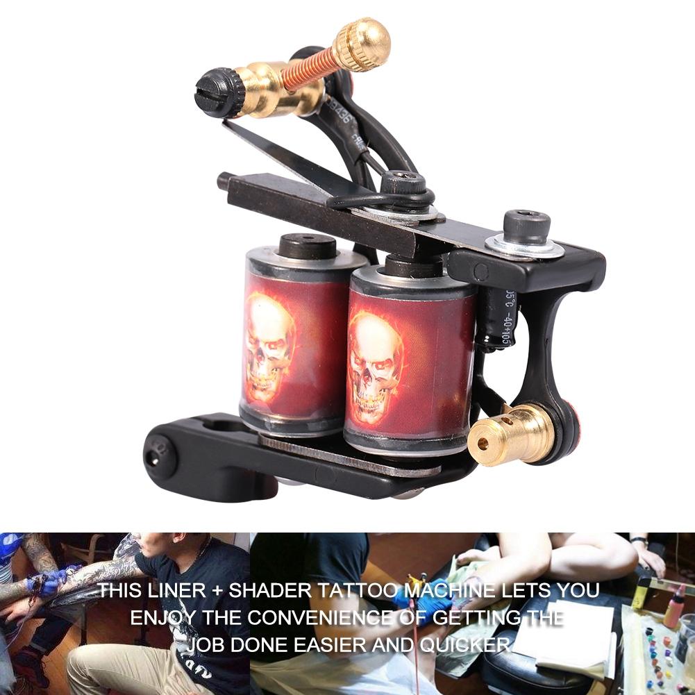 Professional 10 Warp Coil Tattoo Machine Portrait Pattern Tattoo Gun Shader Liner