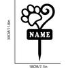 Picchetto Commemorativo da Giardino in Metallo, Targhetta Personalizzata per la Tomba di un Animale Domestico Deceduto, Targa Personalizzata con Impronta di Zampa di Cane, Regalo di Condoglianze per Animali Domestici da Esterno