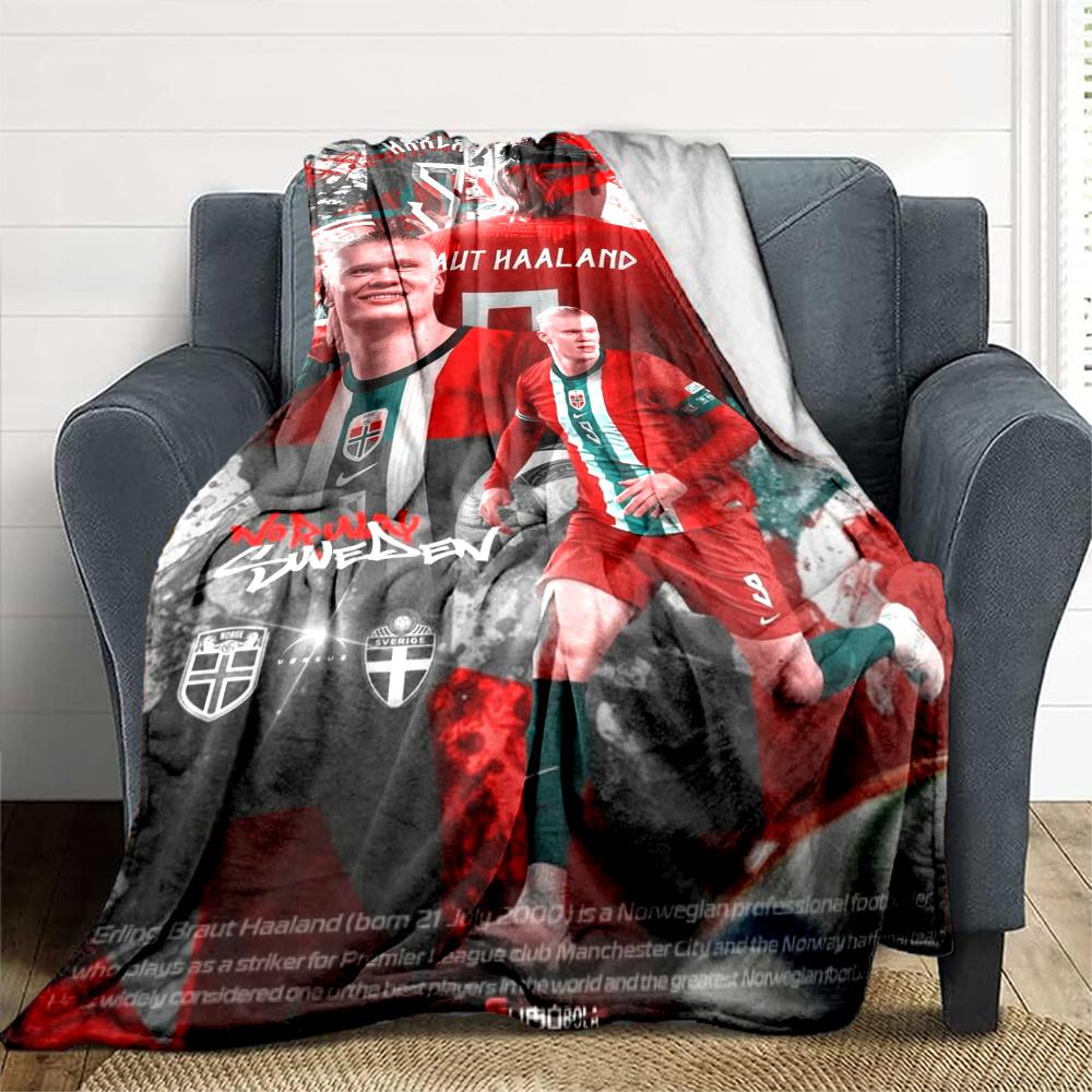 Haaland Blanket Durable Comfort Suitable For Bed Chair Couch Allseason Use Playful Design Birthday Christmas Gift Blanket