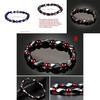 Elegant Weight Loss Round Black Stone Magnetic Therapy Bracelet For Health Care