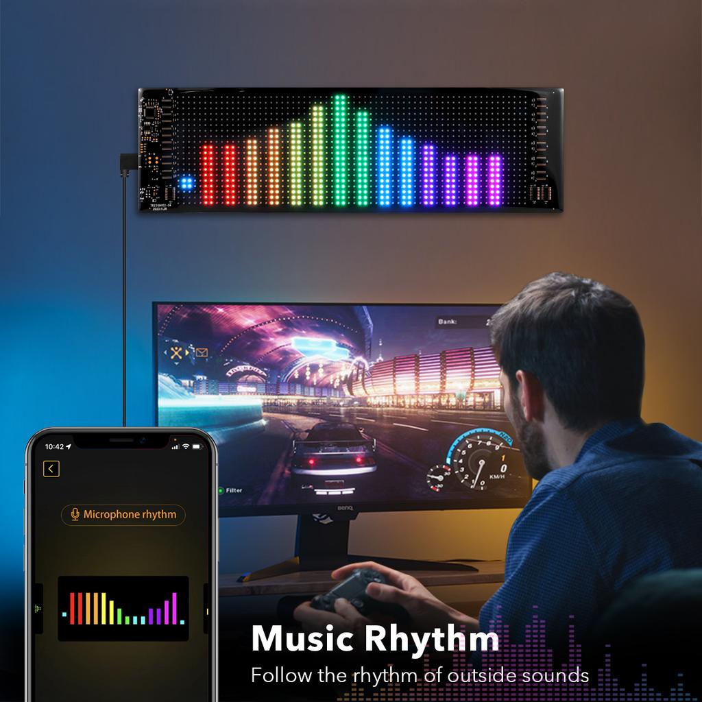 Niestandardowy programowalny znak LED USB 5V Bluetooth Logo Wzór tekstu Animacja Wyświetlacz bloków pikseli Przewijanie reklamy samochodowej