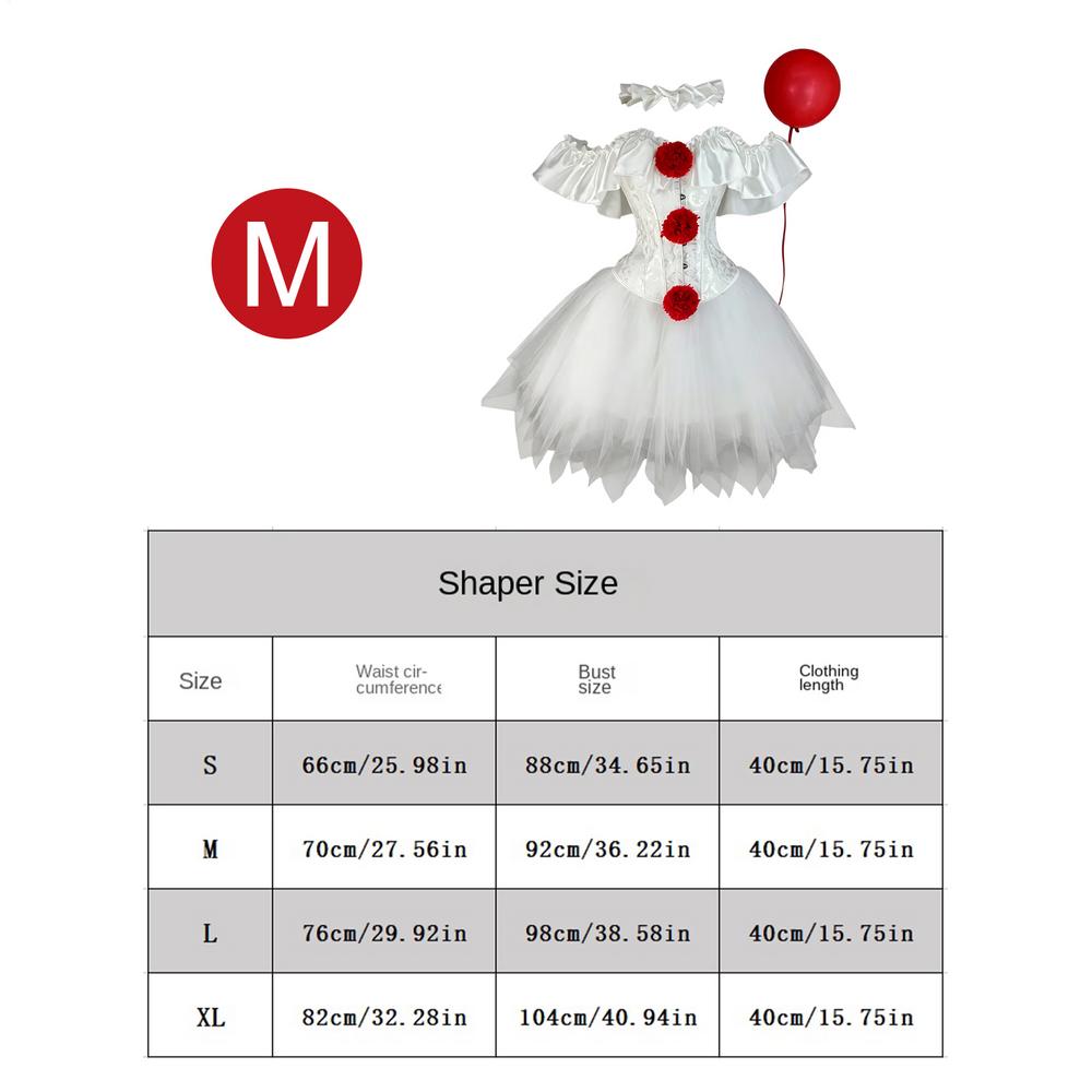 Halloween Horrible Clown Dress Joker Cosplay Costume Women Corsets Mesh Fluffy Skirt Stage Performance Dress Carnival Party Wear