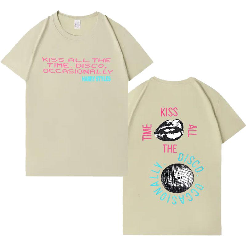 Sänger Harry Styles Küsst Immer Disco Gelegentlich T-Shirt 2026 Trendige Mrerch T-Shirts Herren Damen Harajuku Oversized Lässige Oberteile