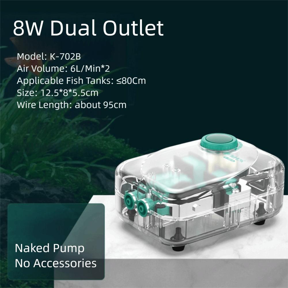 Ultra Silent Aquarium Air Pump Low Noise Silent Operation Automatic Mute Aerator Pump High Power Adjustable