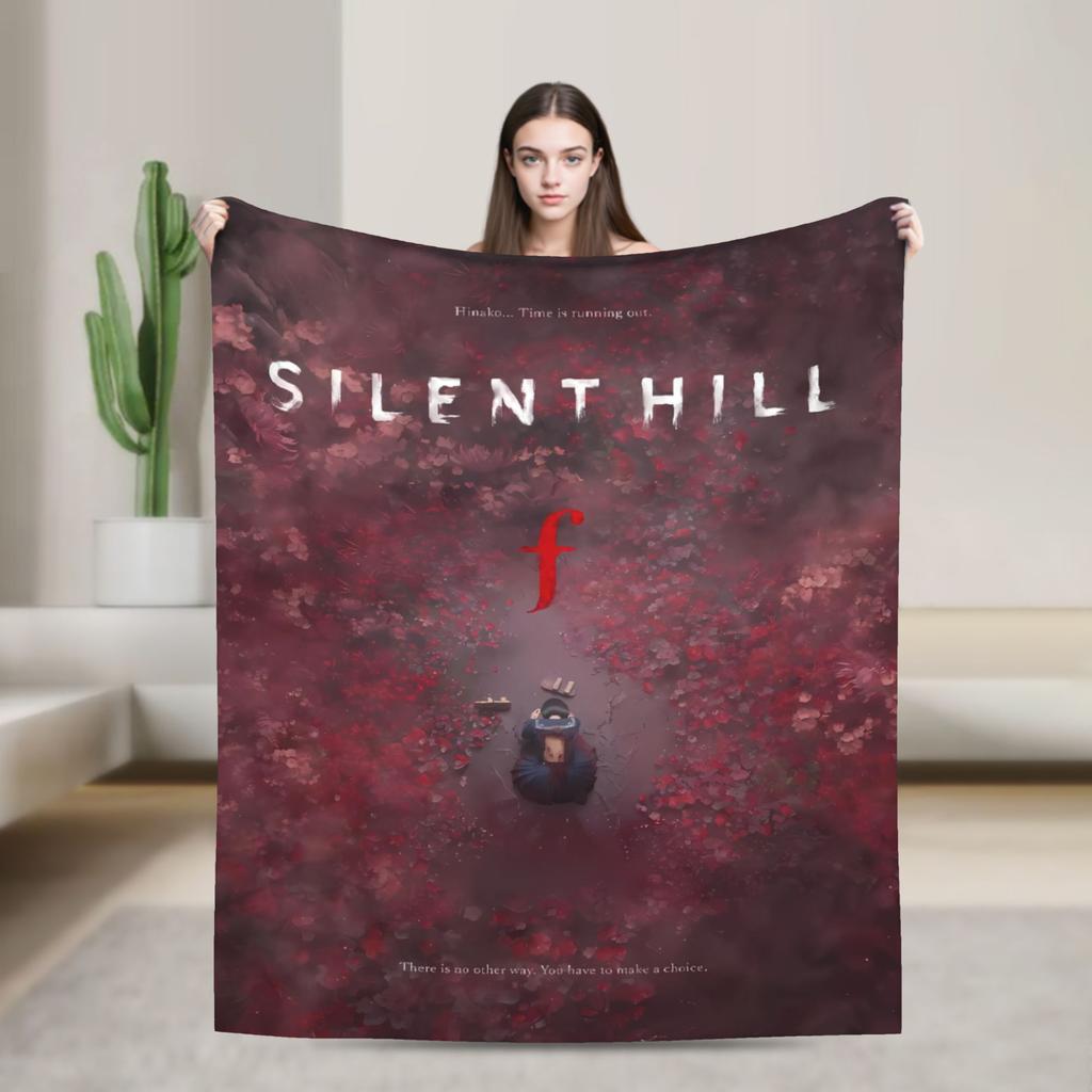 Silent Hill F Blanket Horror Game Super Warm Funny Plush Throw Blanket For Couch Bed Camping Flannel Bedspread Bed Cover