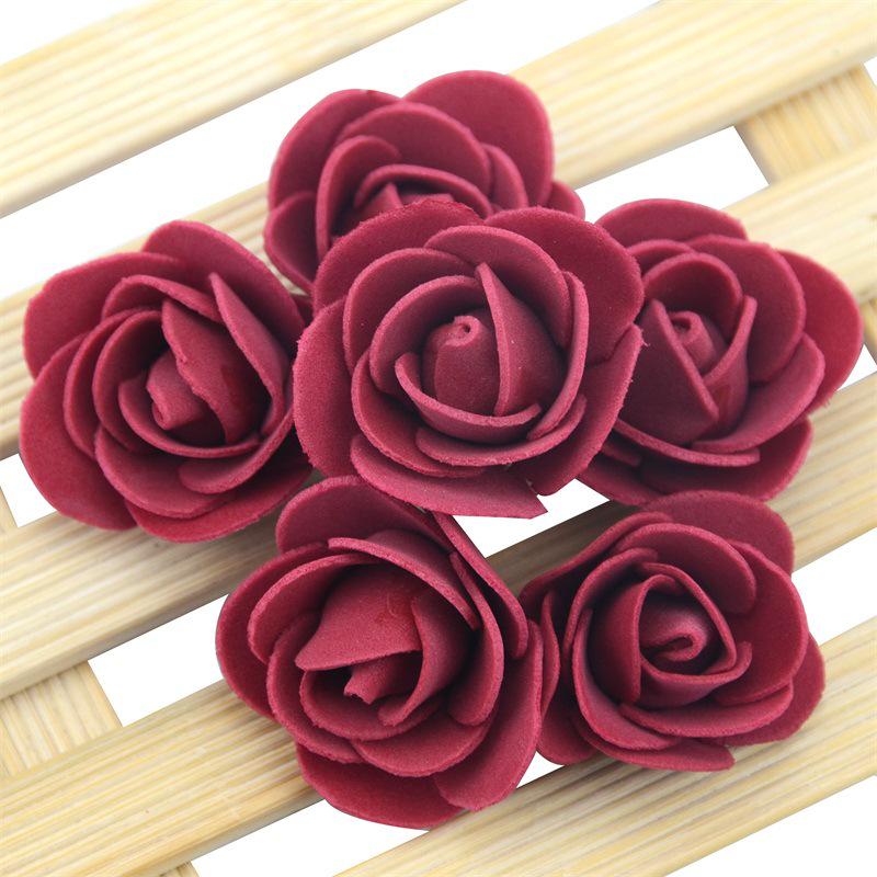 Simulated Foam Rose Flower DIY Bear Accessories for Weddings, 3.5cm Fake Flowers