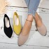 Scarpe basse a punta in maglia tinta unita slip-on per primavera ed estate
