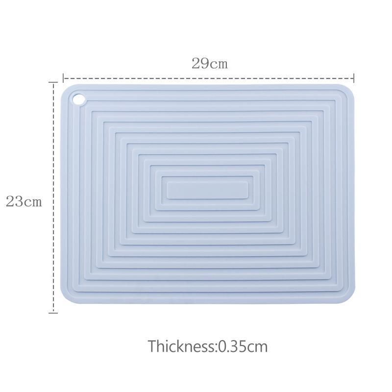 Silicone Dish Pot Drying Mat Heat-resistant Tableware Cup Draining Mat Kitchen Non-slip Round Rectangular Coaster Pad Table Mat