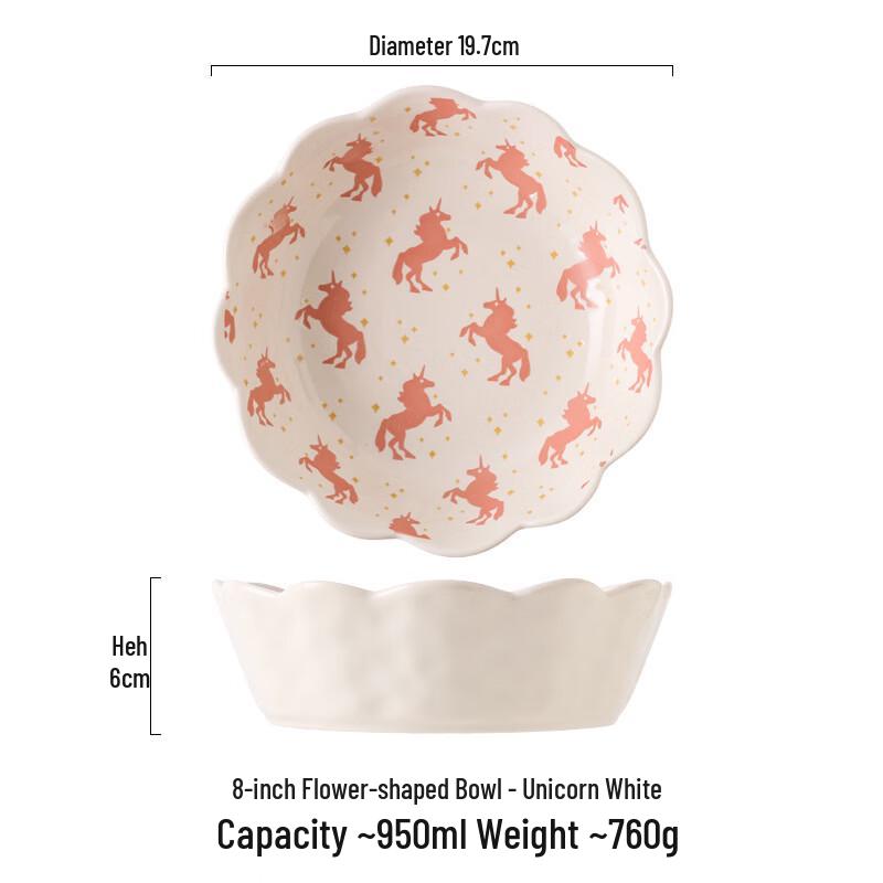 Japanese Ceramic 8-inch Lotus Serving Bowl