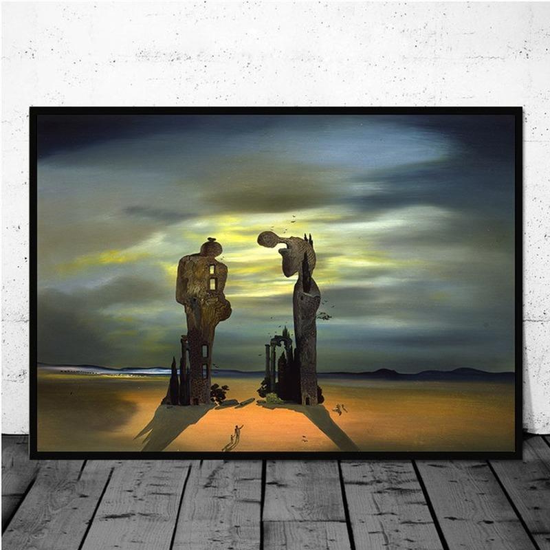 

Salvador Dali Surrealism Wall Art Picture Canvas Painting Retro Quadro Posters and Print for Living Room Home Decor Cuadros 60X90cm No frame золотий/чорний