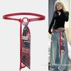 Y2K Punk Girls PU Leather Belt with Silk Scarf Waist Rope Bohemian Style Accessory for Women Decorative for Jeans And Dresses