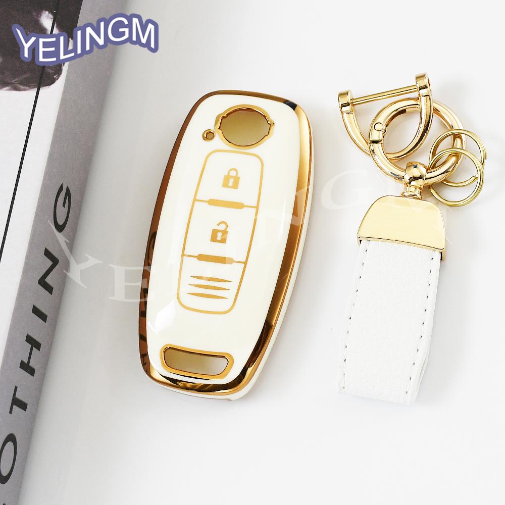 3 Buttons Car Remote Shell For Nissan X-Trail T33 Qashqai J12 Teana Altima Ariya Tpu Key Case Cover Holder Keychain