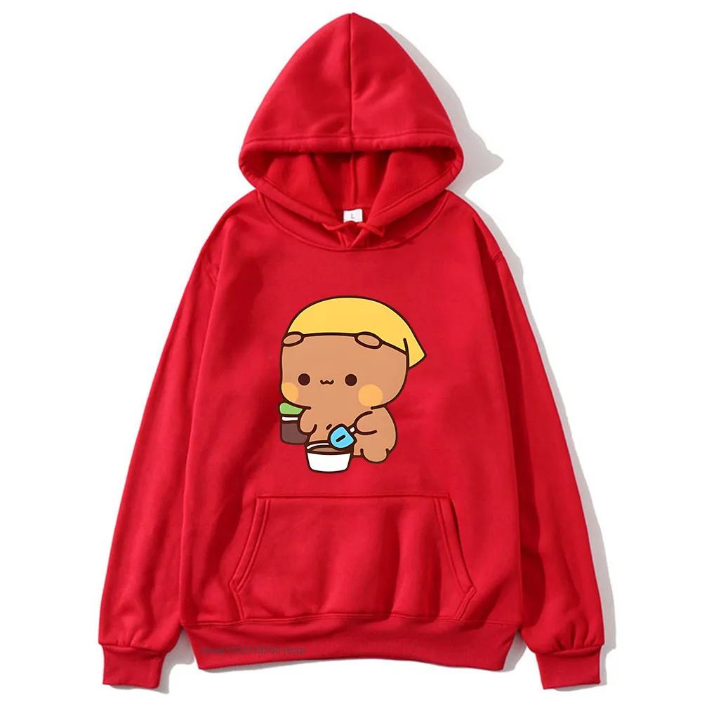 DuDu und BuBu Pflanzen Ihre Blumen Hoodies Niedliche Kawaii Panda Bär Sweatshirts Partnerkleidung Damen Streetwear Herren