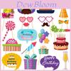 Birthday Party Photo Props Set With Funny Paper Decorations For Celebrations And Events