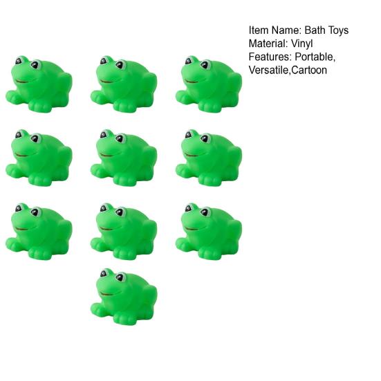 10Pcs Bath Toys for Toddlers Vinyl Squeeze Cartoon Frog Toy Shower Safe Water Toy for Sensory Learning