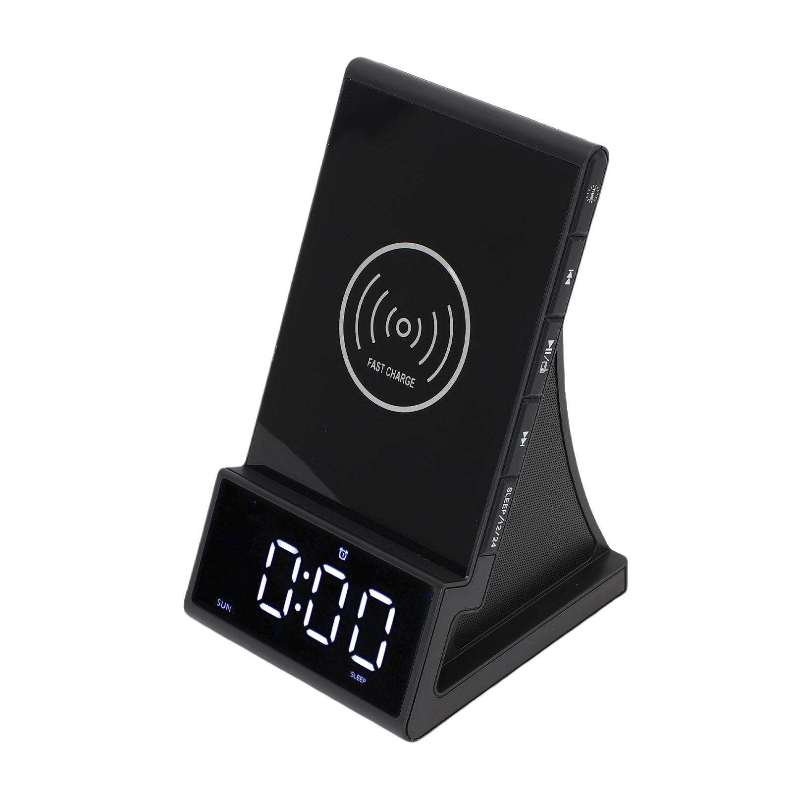 

Беспроводная зарядка телефона, будильник, док-станция, светодиодный дисплей, 4 уровня яркости, регулируемая беспроводная связь EU Plug