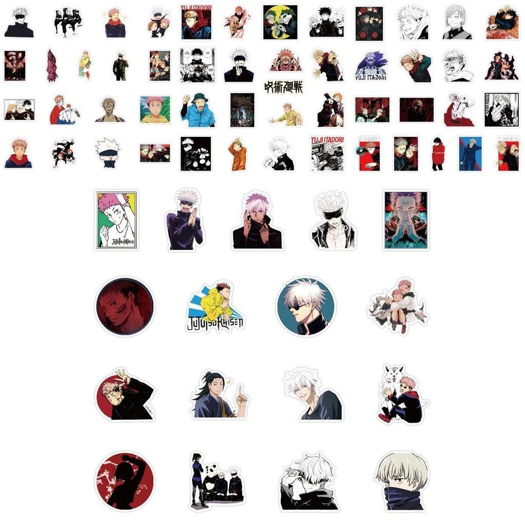 Lebendige 50/100 Stück Anime Jujutsu Kaisen Zauberei Aufkleber Wasserdichte Abziehbilder für Laptops