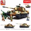 Vojenský Challenger Leopard Panther Těžký hlavní bojový tank Voják Stavebnice Plastový model Kostky Armádní hračky pro děti