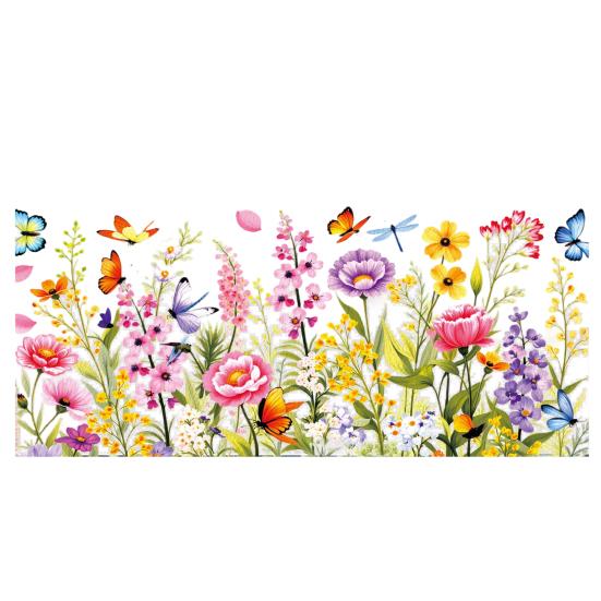 Spring Summer Flower Butterfly Window Cling Colorful Floral Window Sticker Removable Double-Sided Static Decals for Home Office Classroom Decor