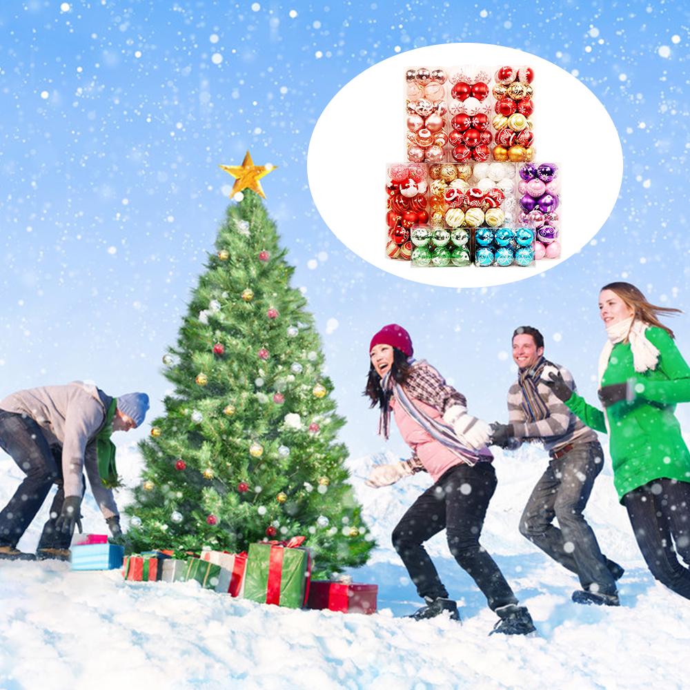 Christmas Hanging Ball Painted Ball 6cm 24PCS for Xmas Ornaments Christmas Tree Decoration Deco