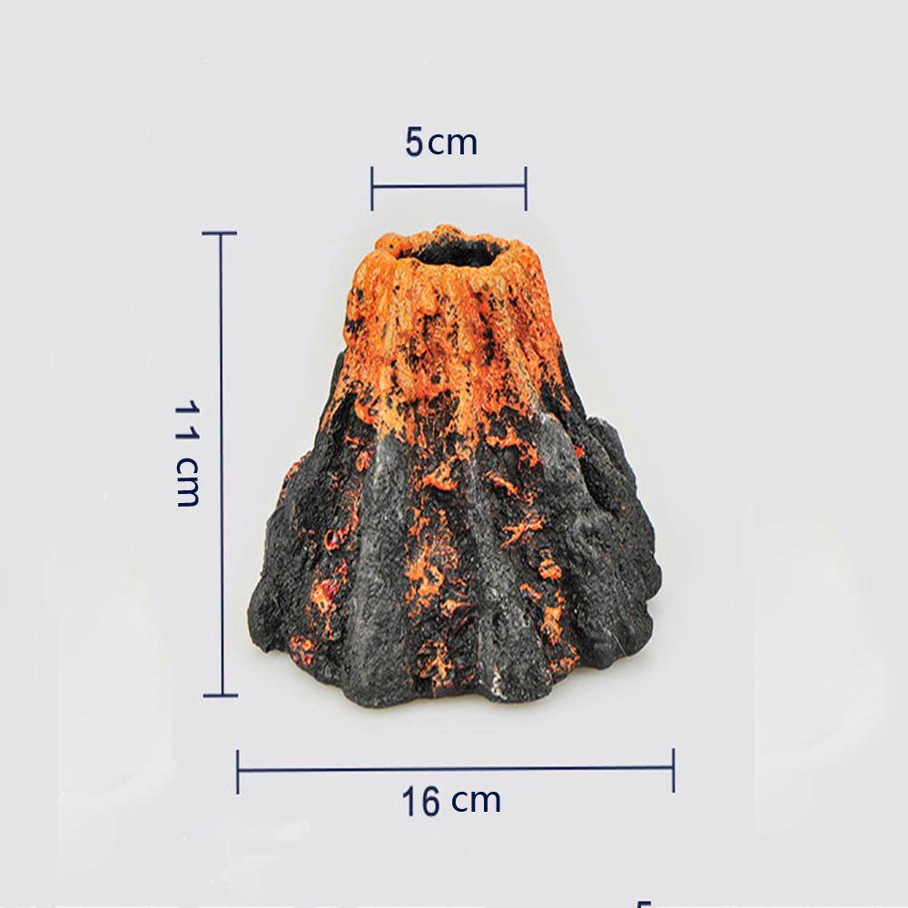 Hand-Painted Coral Stone Volcano Aquarium Ornament