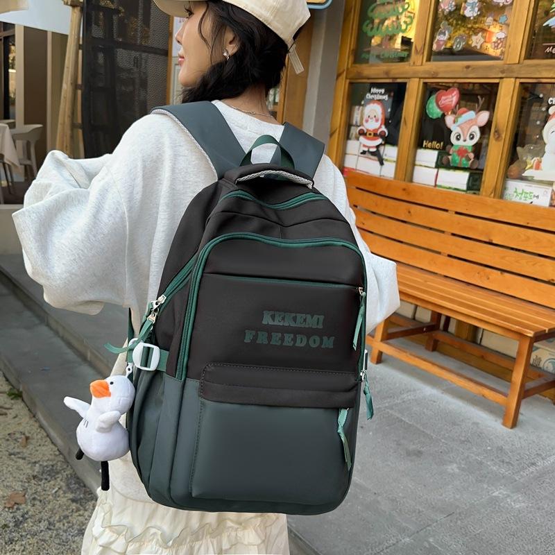 Student Schoolbag Harajuku Style Junior High School Student Ins Style Large-capacity Letter Color Matching Backpack