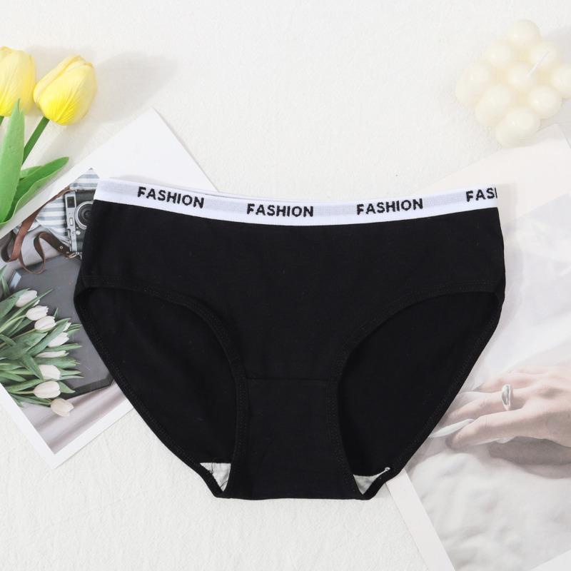 (5pcs /set) Teenagers Young Girl & Ladies Cute Briefs Girl Cotton Mid-rise Underwear Panties