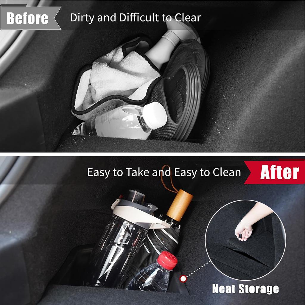 For 2026 Tesla Model 3 Highland Rear Trunk Left Side Storage Box with Cover Tail Boot Organizer Partition Decoration Accessories