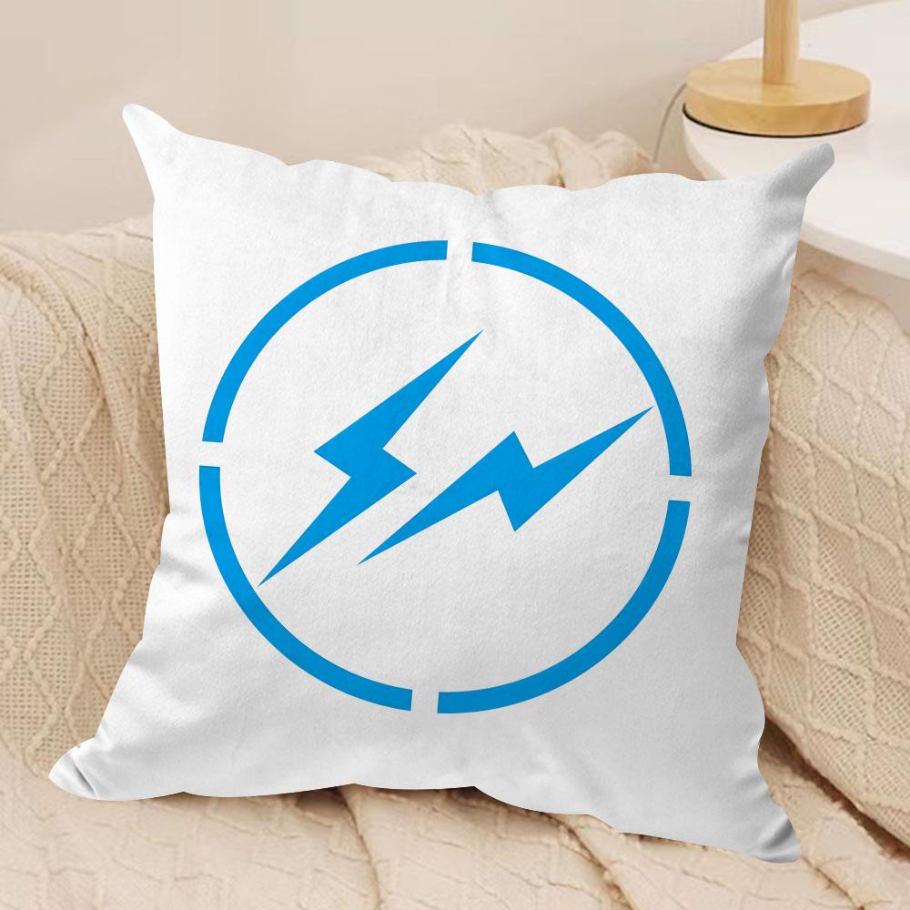 Lightning F-Fragment Cushion Cover Soft Plush Fabric Double-Sided Printed Sofa Cushion Cover for All Seasons Home Decor Gift