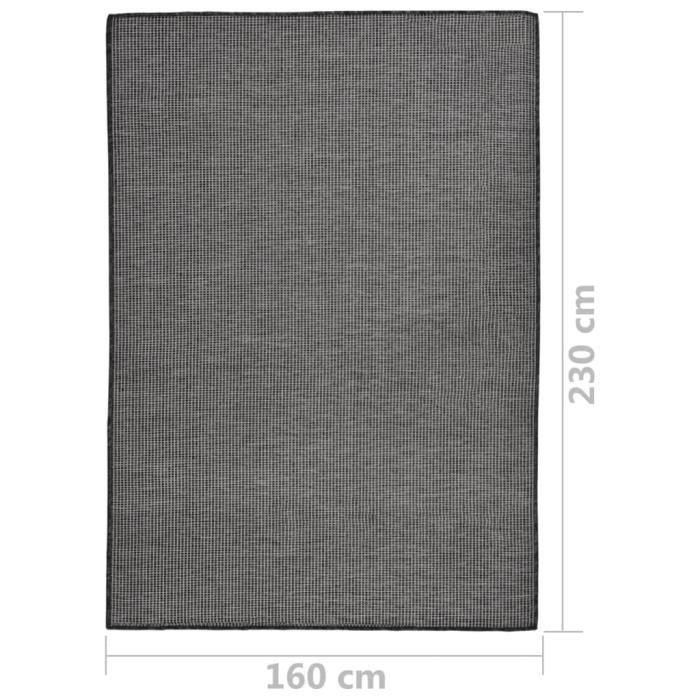 VidaXL Tapis à tissage plat d'extérieur 160x230 cm Gris