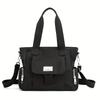 New fashionable women's bag, large capacity versatile solid color handbag, zipper closure, simple casual canvas crossbody bags