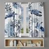2 Panels Sea Turtle Printed Curta Ocean Coral Window Drapes Polyester Living Room Bedroom Coastal Home Decor