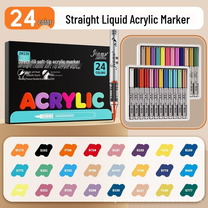 Washable Soft Tip Acrylic Marker for Kids - Layerable Watercolor Pen for Elementary Art