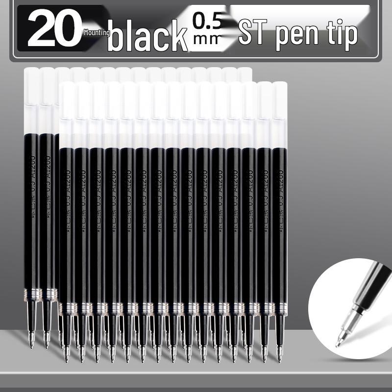 Quick-Dry 0.5mm Black Gel Pen Refill, Universal Needle Tip, Push-Action, Signing Replacement Core