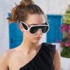 New Fashion One-Piece Large Frame Sunglasses Cyberpunk Style for Women Men Outdoor Travel UV Protection