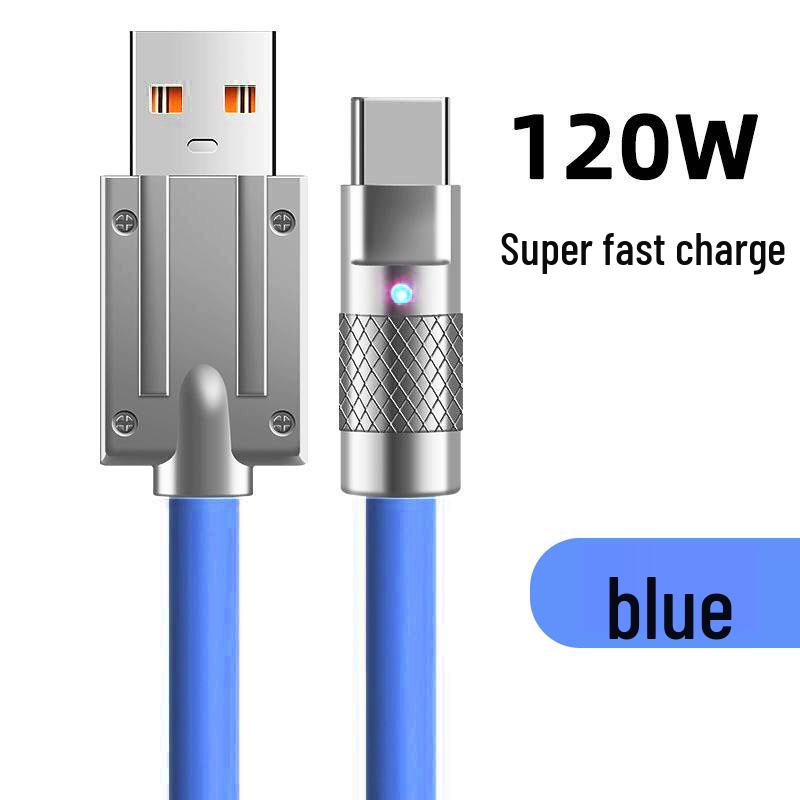 120W Super Fast Charging Dual Type-C Cable for Apple, Huawei, Vivo, Oppo & Xiaomi with Digital Display, 6A Compatible